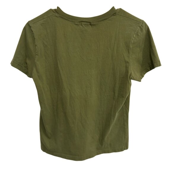 J. Crew Womens Olive Green V-Neck Short Sleeve T-Shirt Sz Small - Picture 2 of 8